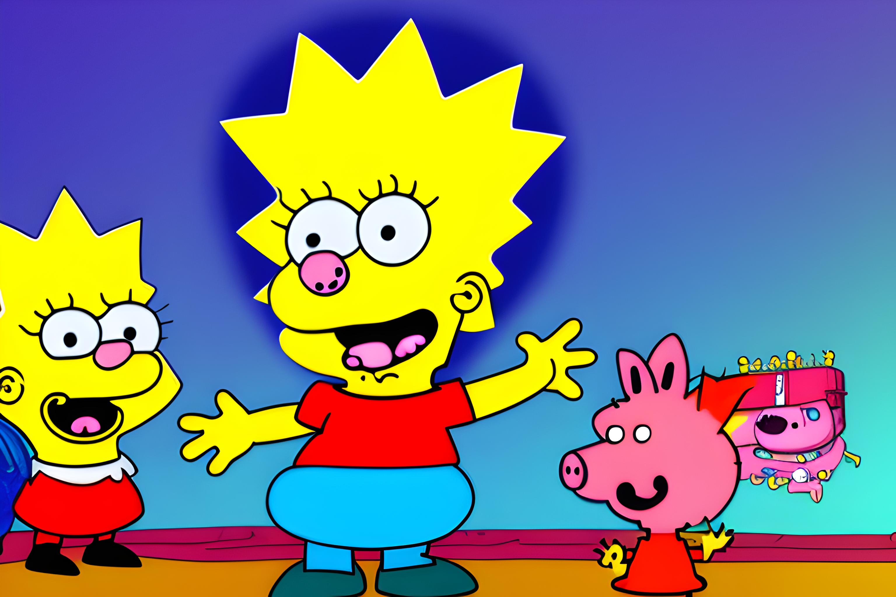 Bart Simpson dancing with peppa pig